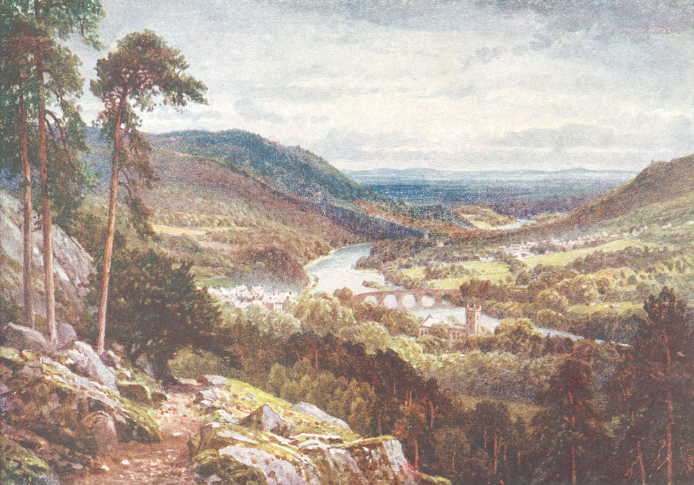 SCOTLAND. Highland line. Dunkeld & Birnam from Craigiebarns, Perthshire 1922